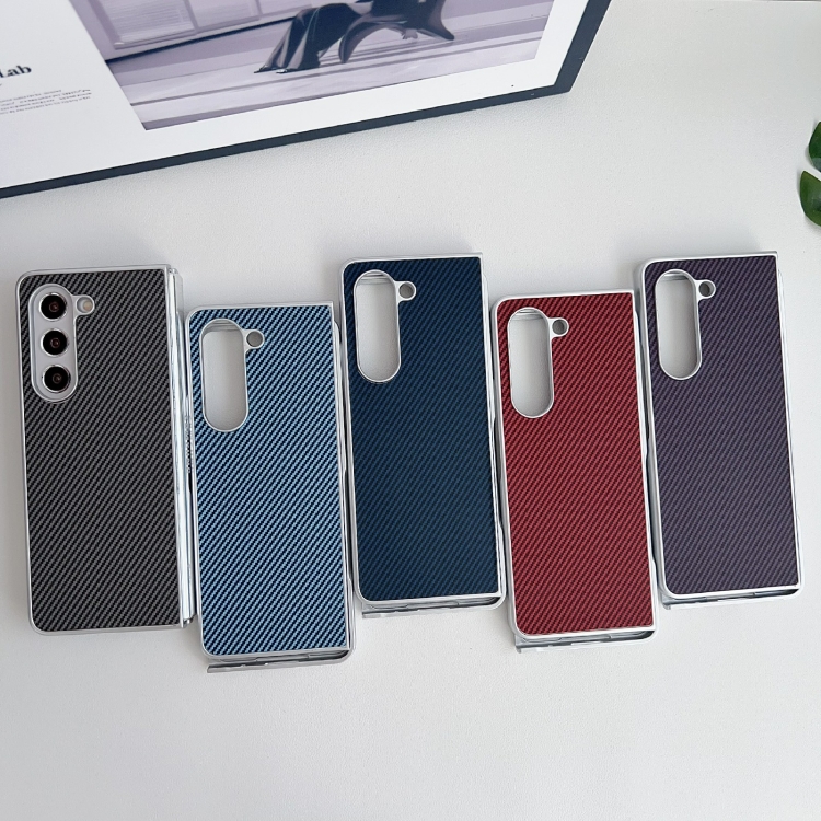 For Samsung Galaxy Z Fold5 Kevlar Carbon Fiber Ultra-thin Shockproof Phone Case(Red) For Samsung Galaxy Z Fold5 Kevlar Carbon Fiber Ultra-thin Shockproof Phone Case(Red)