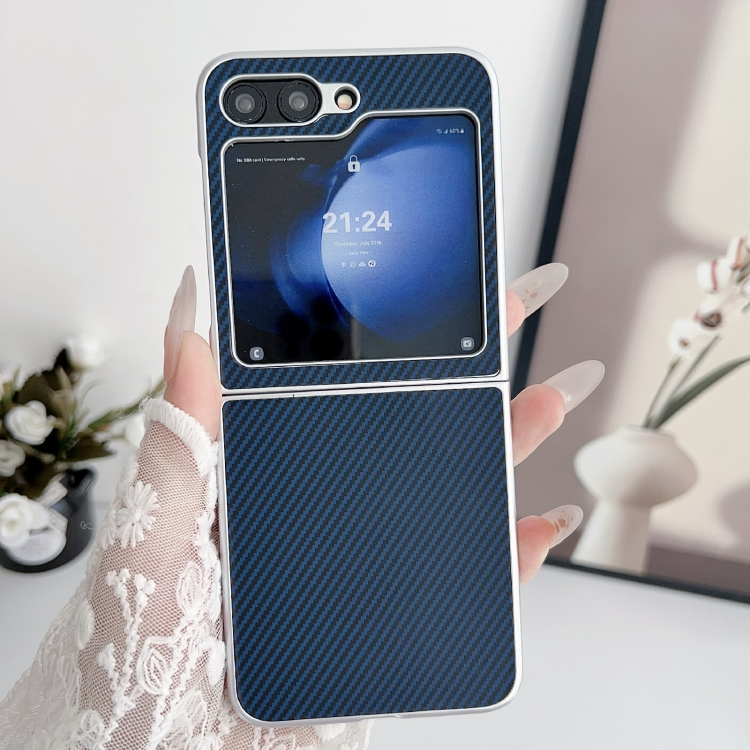 Samsung Galaxy Z Flip6用 ケブラーカーボンファイバー 超薄型 耐衝撃
