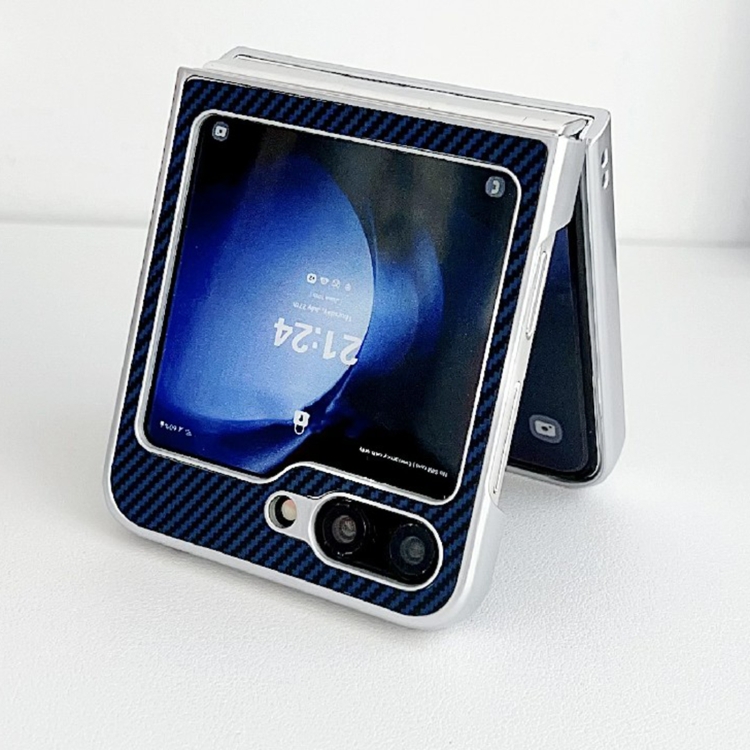 Samsung Galaxy Z Flip6用 ケブラーカーボンファイバー 超薄型 耐衝撃
