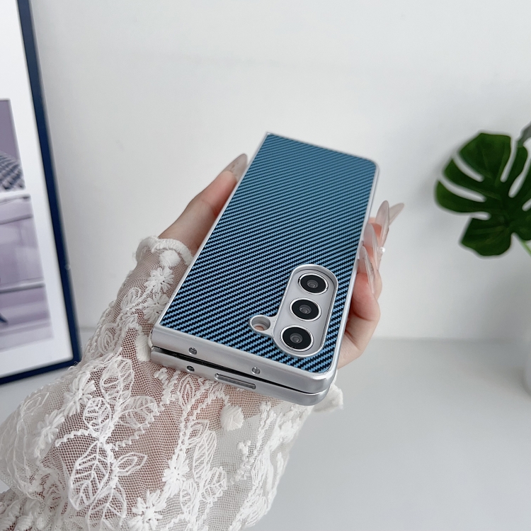 For Samsung Galaxy Z Fold Special Kevlar Carbon Fiber Ultra-thin Shockproof Phone Case(Blue)
