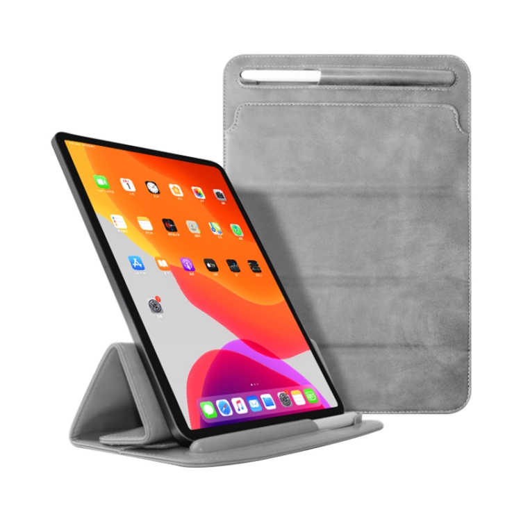 For iPad Pro 12.9 (2020) / (2018) Mutural Liner Bag PU Leather Tablet Case with Holder & Pen Slot(Grey) For iPad Pro 12.9 (2020) / (2018) Mutural Liner Bag PU Leather Tablet Case with Holder & Pen Slot(Grey)