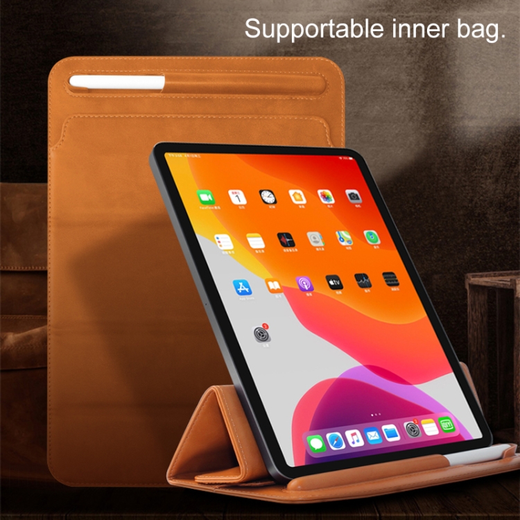 For iPad Pro 12.9 (2020) / (2018) Mutural Liner Bag PU Leather Tablet Case with Holder & Pen Slot(Grey) For iPad Pro 12.9 (2020) / (2018) Mutural Liner Bag PU Leather Tablet Case with Holder & Pen Slot(Grey)