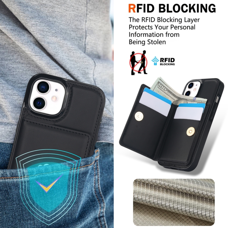 For iPhone 14 Plus RFID Anti-theft Card Ring Holder Phone Case(Black) For iPhone 14 Plus RFID Anti-theft Card Ring Holder Phone Case(Black)