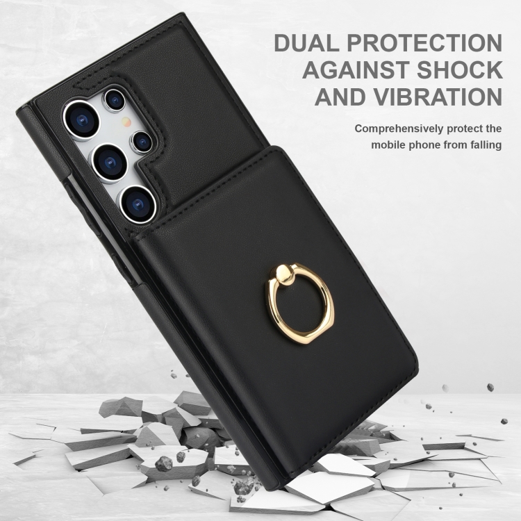 For Samsung Galaxy S24 Ultra 5G RFID Anti-theft Card Ring Holder Phone Case(Black) For Samsung Galaxy S24 Ultra 5G RFID Anti-theft Card Ring Holder Phone Case(Black)