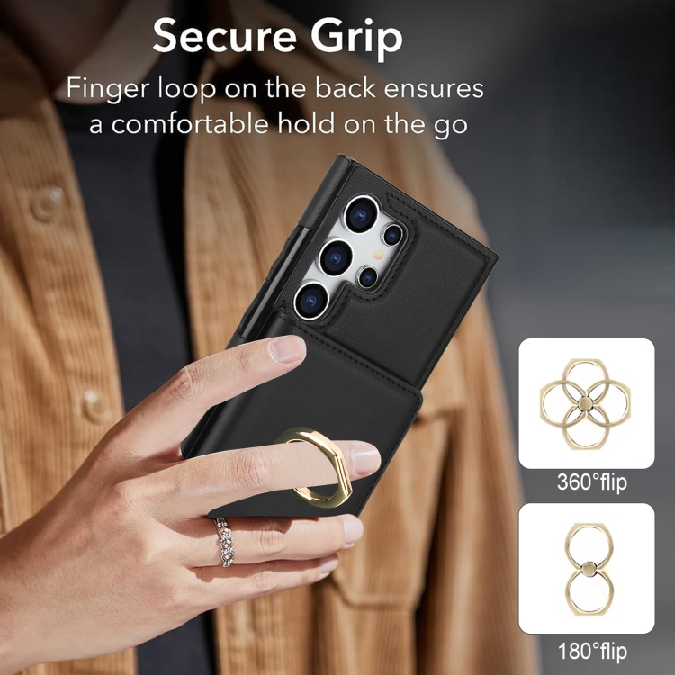 For Samsung Galaxy S24 Ultra 5G RFID Anti-theft Card Ring Holder Phone Case(Black) For Samsung Galaxy S24 Ultra 5G RFID Anti-theft Card Ring Holder Phone Case(Black)
