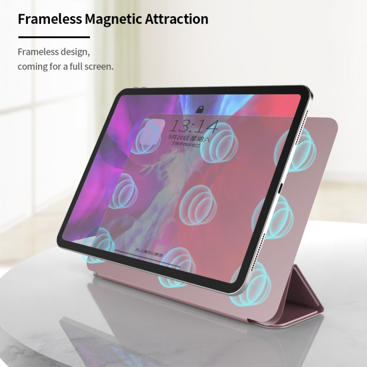 For iPad Air 11 2024 / 5 / 4 Ultra-thin Double-sided Clip Magnetic Smart Tablet Case(Pink)