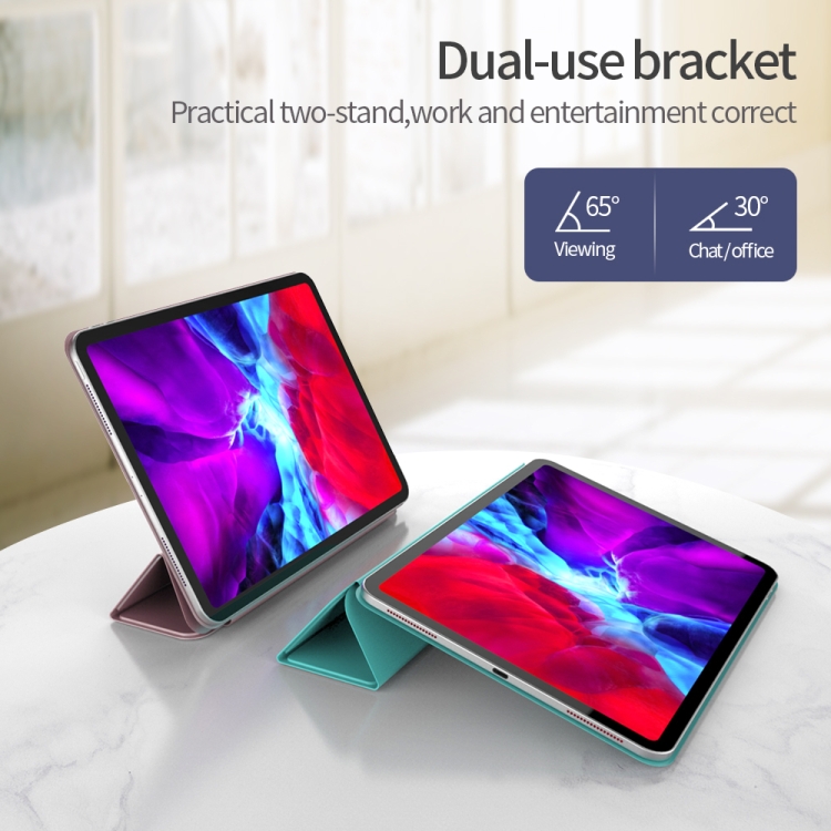 For iPad Air 11 2024 / 5 / 4 Ultra-thin Double-sided Clip Magnetic Smart Tablet Case(Pink)