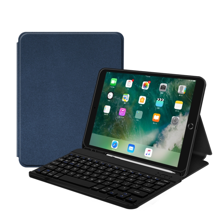 For iPad Air / Air 2 / Pro 9.7 inch (2017) / 9.7 (2018) / 9.7 (2017) Mutural Bojue Series Wireless Bluetooth Keyboard Leather Tablet Case with Holder & Pen Slot(Blue)