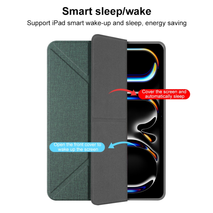 For iPad Pro 11 2024 Mutural Multi-fold Smart Leather Tablet Case