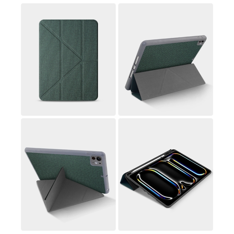 For iPad Air 11 2024 / Air 2022 10.9 Mutural Multi-fold Smart Leather Tablet Case(Grey)