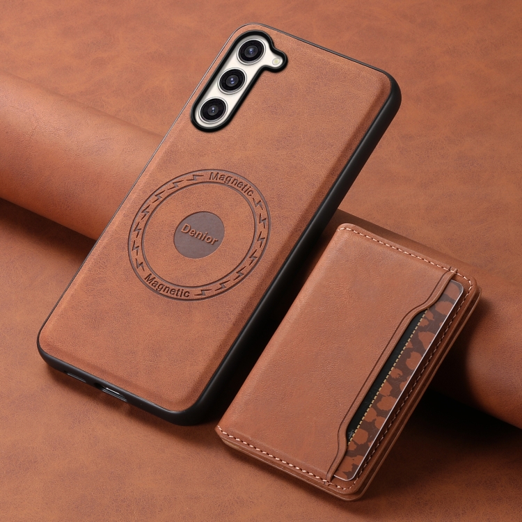 For Samsung Galaxy S23+ 5G Denior D13 Retro Texture Leather MagSafe Card Bag Phone Case(Brown) For Samsung Galaxy S23+ 5G Denior D13 Retro Texture Leather MagSafe Card Bag Phone Case(Brown)