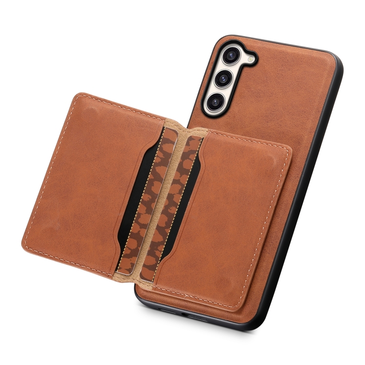 For Samsung Galaxy S23+ 5G Denior D13 Retro Texture Leather MagSafe Card Bag Phone Case(Brown) For Samsung Galaxy S23+ 5G Denior D13 Retro Texture Leather MagSafe Card Bag Phone Case(Brown)