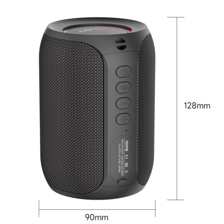Zealot S32 Pro 15W High Power Bluetooth Speaker with Colorful Light(Black) Zealot S32 Pro 15W High Power Bluetooth Speaker with Colorful Light(Black)
