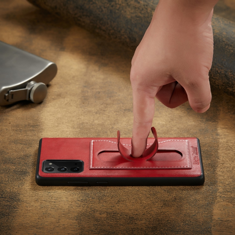For Samsung Galaxy Note20 Fierre Shann Full Coverage Protective Leather Case with Holder & Card Slot(Red) For Samsung Galaxy Note20 Fierre Shann Full Coverage Protective Leather Case with Holder & Card Slot(Red)