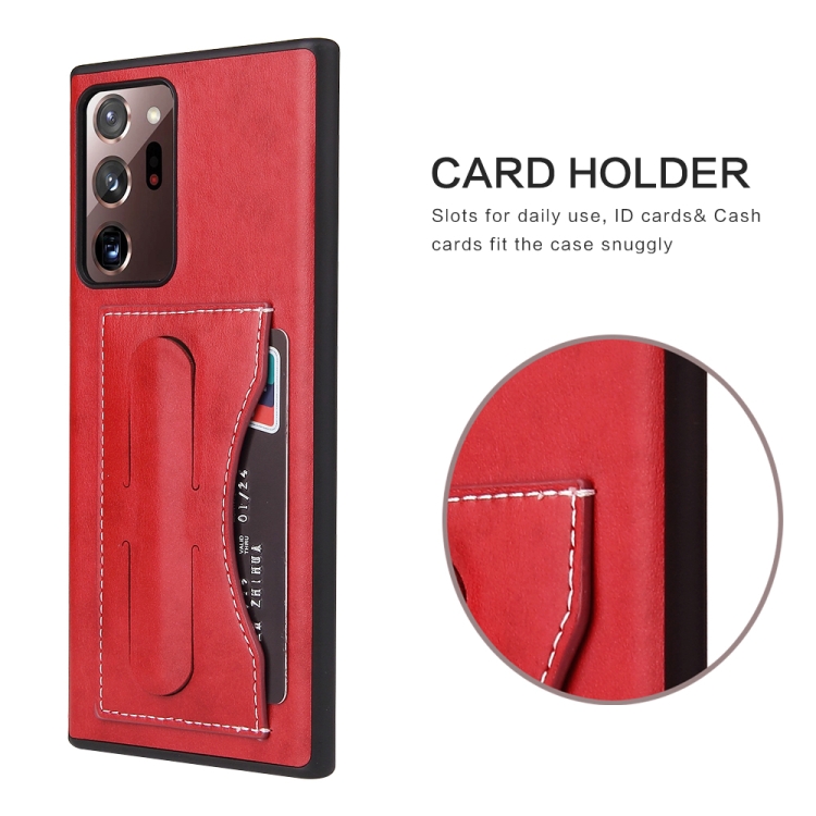 For Samsung Galaxy Note20 Fierre Shann Full Coverage Protective Leather Case with Holder & Card Slot(Red) For Samsung Galaxy Note20 Fierre Shann Full Coverage Protective Leather Case with Holder & Card Slot(Red)