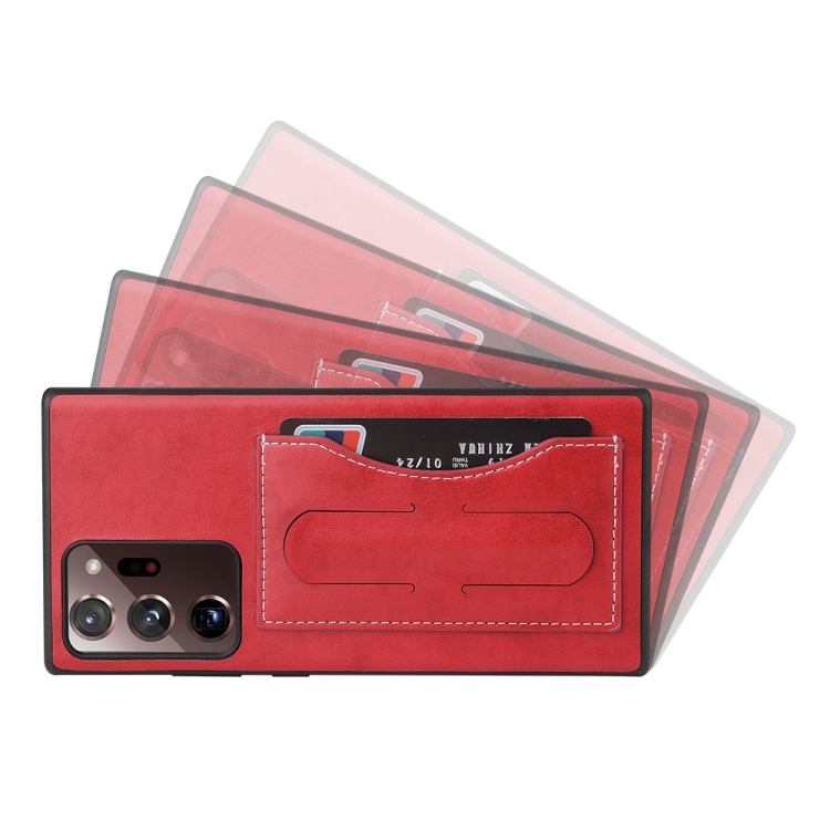 For Samsung Galaxy Note20 Fierre Shann Full Coverage Protective Leather Case with Holder & Card Slot(Red) For Samsung Galaxy Note20 Fierre Shann Full Coverage Protective Leather Case with Holder & Card Slot(Red)