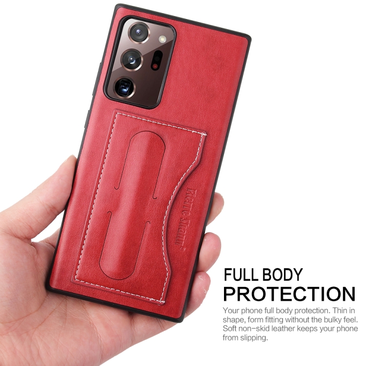 For Samsung Galaxy Note20 Fierre Shann Full Coverage Protective Leather Case with Holder & Card Slot(Red) For Samsung Galaxy Note20 Fierre Shann Full Coverage Protective Leather Case with Holder & Card Slot(Red)