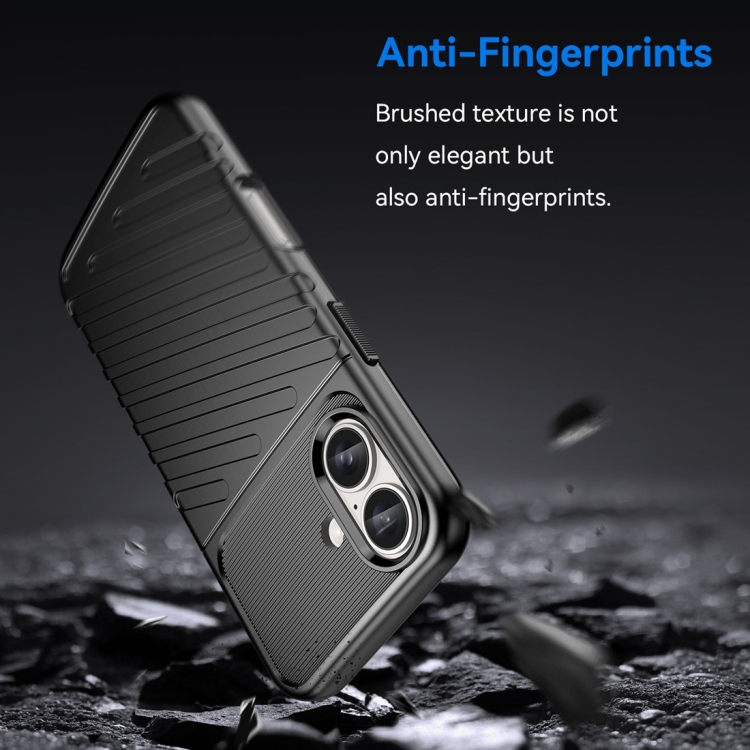 For iPhone 16 Thunderbolt Shockproof Soft TPU Phone Case(Black) For iPhone 16 Thunderbolt Shockproof Soft TPU Phone Case(Black)