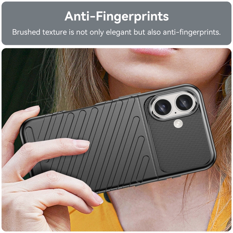 For iPhone 16 Thunderbolt Shockproof Soft TPU Phone Case(Black) For iPhone 16 Thunderbolt Shockproof Soft TPU Phone Case(Black)