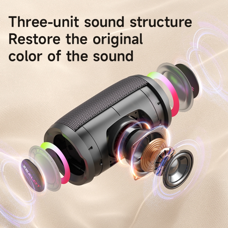 Zealot S61M RGB Rhythmic Light Karaoke Wireless Speaker, Style:Single Mic(Black) Zealot S61M RGB Rhythmic Light Karaoke Wireless Speaker, Style:Single Mic(Black)