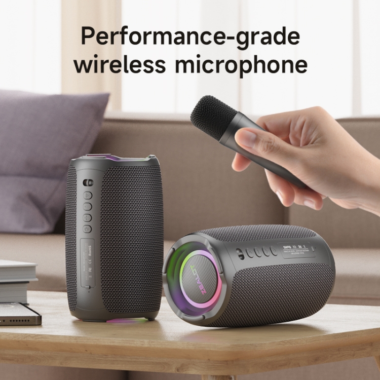 Zealot S61M RGB Rhythmic Light Karaoke Wireless Speaker, Style:Single Mic(Black) Zealot S61M RGB Rhythmic Light Karaoke Wireless Speaker, Style:Single Mic(Black)