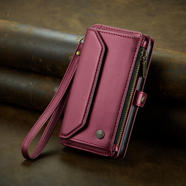 For iPhone SE 2022 / SE 2020 CaseMe C36 Card Slots Zipper Wallet RFID Anti-theft Leather Phone Case(Wine Red) For iPhone SE 2022 / SE 2020 CaseMe C36 Card Slots Zipper Wallet RFID Anti-theft Leather Phone Case(Wine Red)