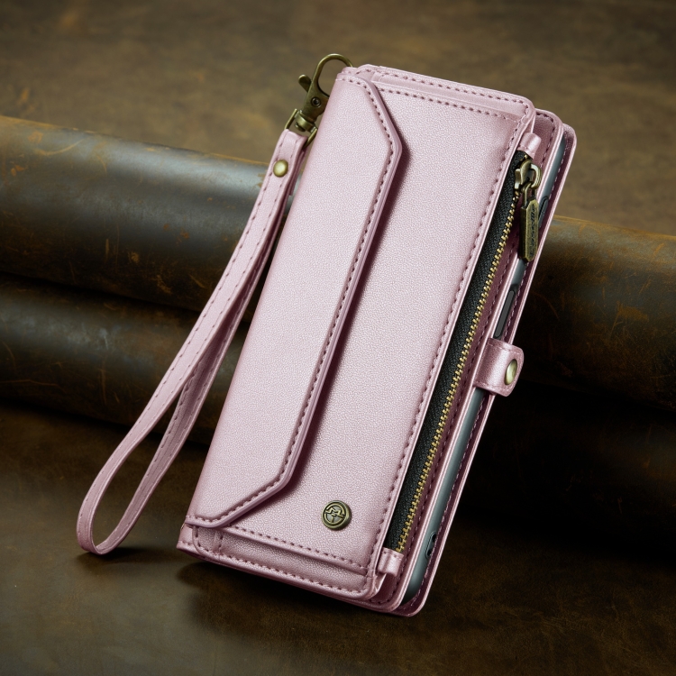For Samsung Galaxy S22+ 5G CaseMe C36 Card Slots Zipper Wallet RFID Anti-theft Leather Phone Case(Pink) For Samsung Galaxy S22+ 5G CaseMe C36 Card Slots Zipper Wallet RFID Anti-theft Leather Phone Case(Pink)