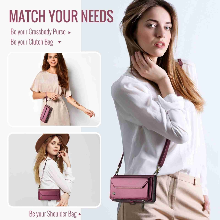 For Samsung Galaxy S24 Ultra 5G CaseMe C36 Card Slots Zipper Wallet RFID Anti-theft Leather Phone Case(Wine Red) For Samsung Galaxy S24 Ultra 5G CaseMe C36 Card Slots Zipper Wallet RFID Anti-theft Leather Phone Case(Wine Red)