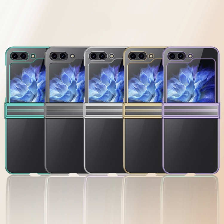 For Samsung Galaxy Z Flip6 Three Parts 6D Electroplating PC Shockproof Phone Case(Purple) For Samsung Galaxy Z Flip6 Three Parts 6D Electroplating PC Shockproof Phone Case(Purple)