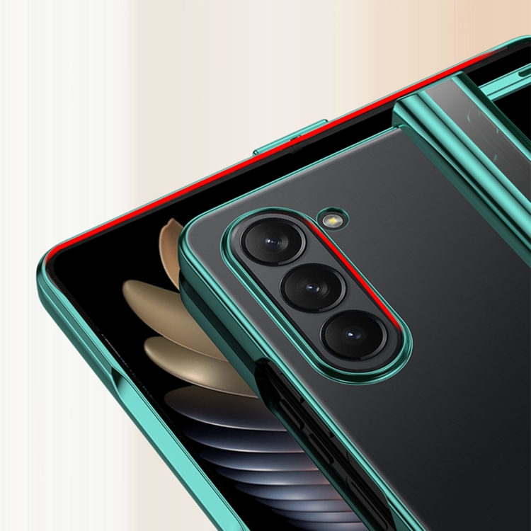 For Samsung Galaxy Z Fold6 Three Parts 6D Electroplating PC Shockproof Phone Case(Green) For Samsung Galaxy Z Fold6 Three Parts 6D Electroplating PC Shockproof Phone Case(Green)