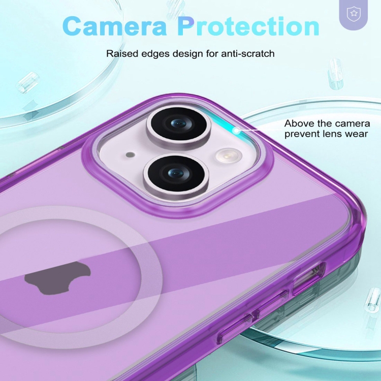 For iPhone 15 Plus Colorful MagSafe Magnetic PC Hybrid TPU Phone Case(Dark Purple) For iPhone 15 Plus Colorful MagSafe Magnetic PC Hybrid TPU Phone Case(Dark Purple)