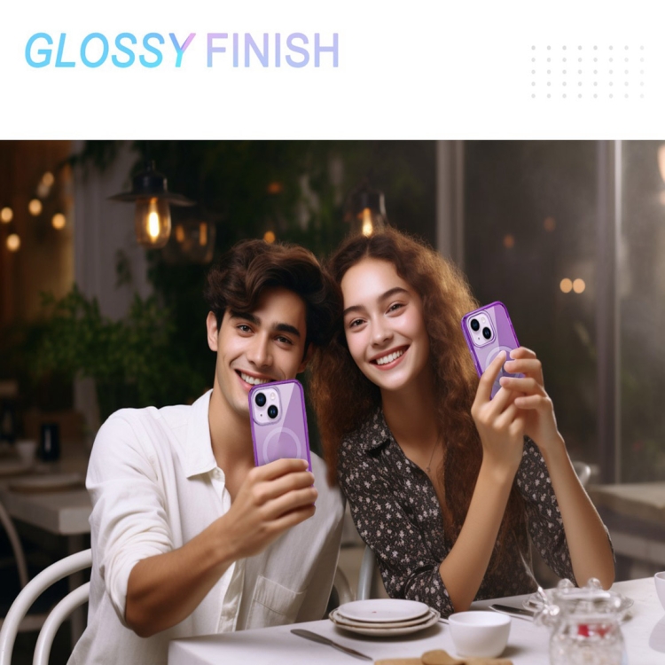 For iPhone 15 Plus Colorful MagSafe Magnetic PC Hybrid TPU Phone Case(Dark Purple) For iPhone 15 Plus Colorful MagSafe Magnetic PC Hybrid TPU Phone Case(Dark Purple)