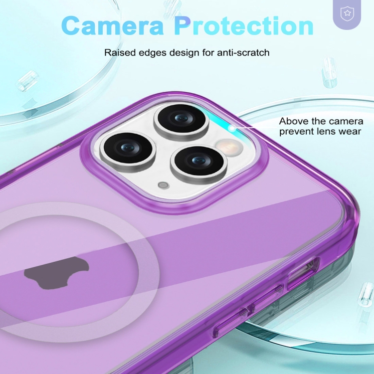 For iPhone 11 Pro Max Colorful MagSafe Magnetic PC Hybrid TPU Phone Case(Dark Purple) For iPhone 11 Pro Max Colorful MagSafe Magnetic PC Hybrid TPU Phone Case(Dark Purple)