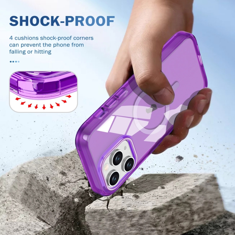 For iPhone 11 Pro Max Colorful MagSafe Magnetic PC Hybrid TPU Phone Case(Dark Purple) For iPhone 11 Pro Max Colorful MagSafe Magnetic PC Hybrid TPU Phone Case(Dark Purple)