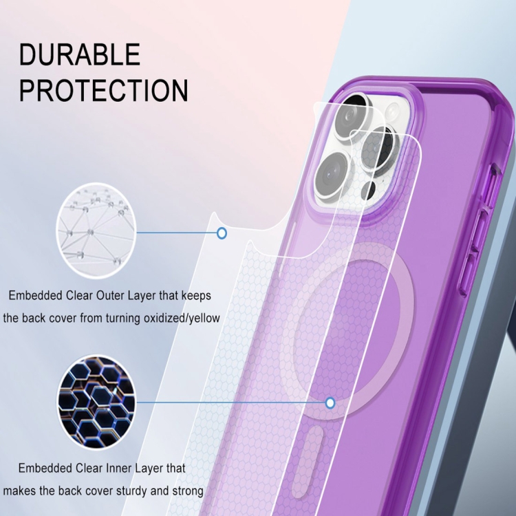 For iPhone 11 Pro Max Colorful MagSafe Magnetic PC Hybrid TPU Phone Case(Dark Purple) For iPhone 11 Pro Max Colorful MagSafe Magnetic PC Hybrid TPU Phone Case(Dark Purple)