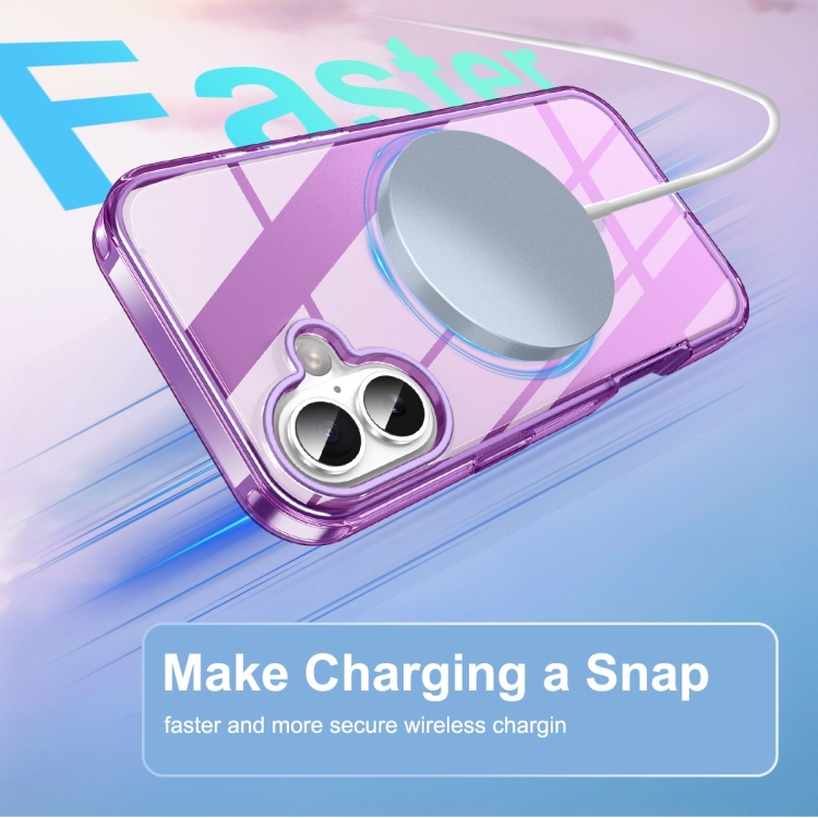 For iPhone 16 Plus Colorful MagSafe Magnetic PC Hybrid TPU Phone Case(Dark Purple) For iPhone 16 Plus Colorful MagSafe Magnetic PC Hybrid TPU Phone Case(Dark Purple)