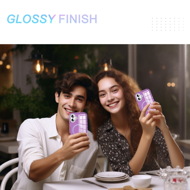 For iPhone 16 Plus Colorful MagSafe Magnetic PC Hybrid TPU Phone Case(Dark Purple) For iPhone 16 Plus Colorful MagSafe Magnetic PC Hybrid TPU Phone Case(Dark Purple)