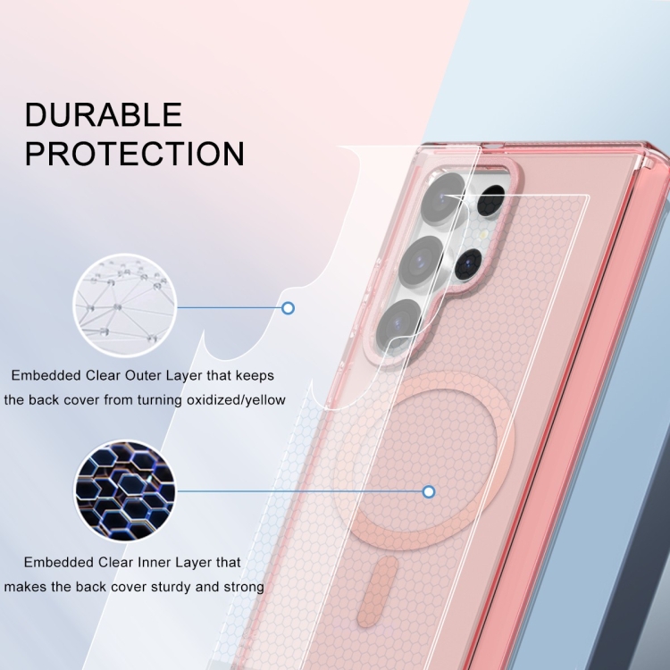 For Samsung Galaxy S24 Ultra 5G Colorful MagSafe Magnetic PC + TPU Phone Case(Pink) For Samsung Galaxy S24 Ultra 5G Colorful MagSafe Magnetic PC + TPU Phone Case(Pink)