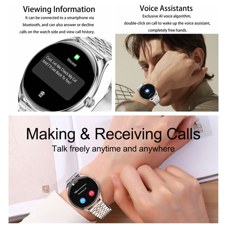 Montre connectée Homme avec Appels Bluetooth et SMS, 1,43" AMOLED
