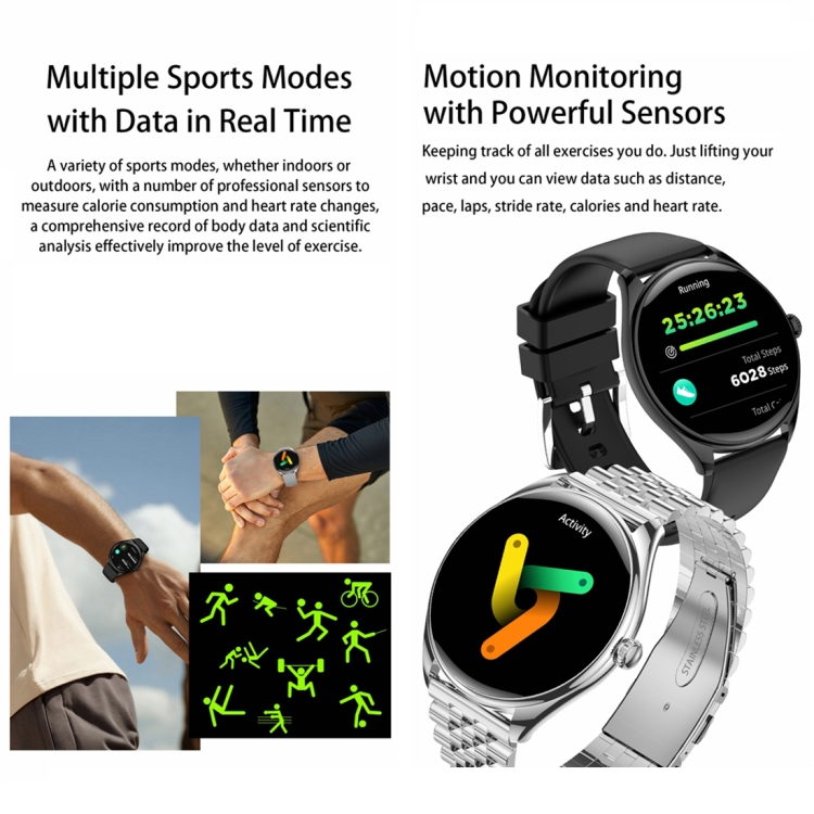 MT55 inch AMOLED HD Screen Ultra-thin Smart Call Health Watch