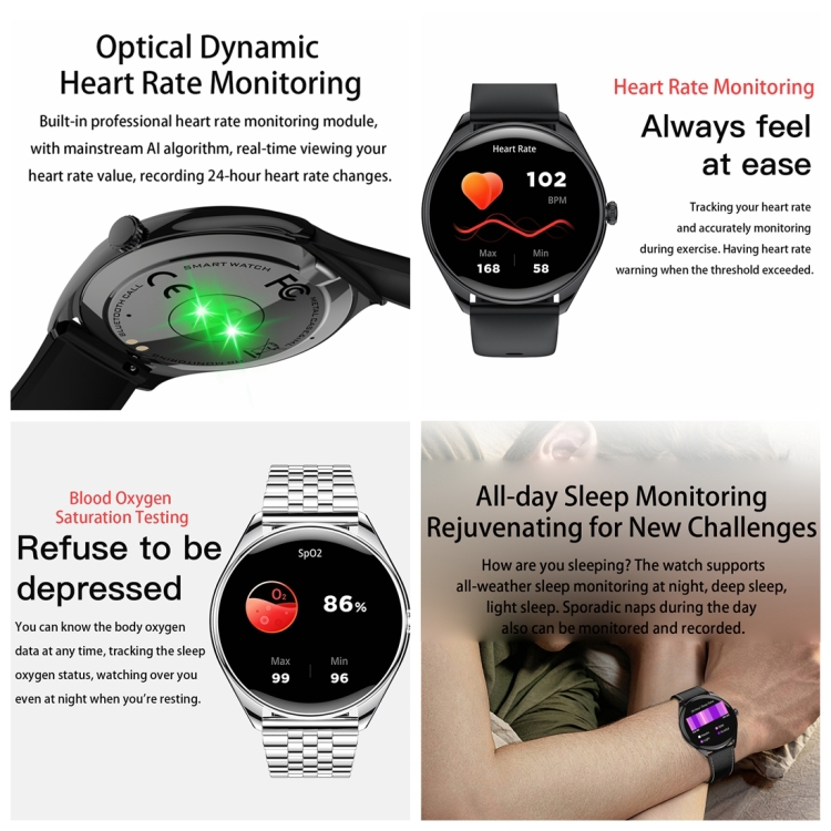 MT55 inch AMOLED HD Screen Ultra-thin Smart Call Health Watch