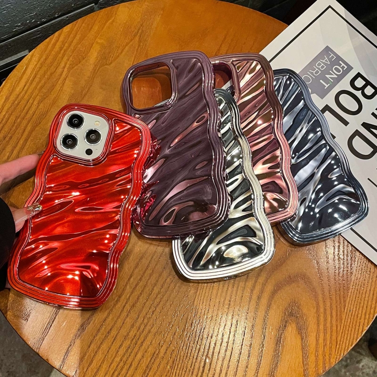 For iPhone 14 Wave Plated PC Hybrid TPU Phone Case(Purple) For iPhone 14 Wave Plated PC Hybrid TPU Phone Case(Purple)