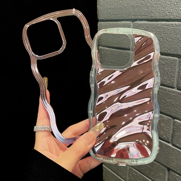 For iPhone 14 Wave Plated PC Hybrid TPU Phone Case(Purple) For iPhone 14 Wave Plated PC Hybrid TPU Phone Case(Purple)