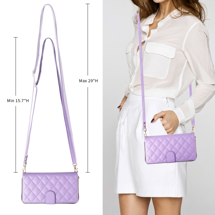 For Samsung Galaxy S23+ Crossbody Rhombic Zipper Tower Buckle Leather Phone Case with Lanyard(Purple)