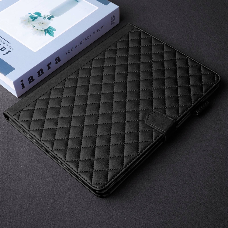 For iPad Pro 11 2024 Rhombus Lattice Leather Smart Tablet Case(Black) For iPad Pro 11 2024 Rhombus Lattice Leather Smart Tablet Case(Black)
