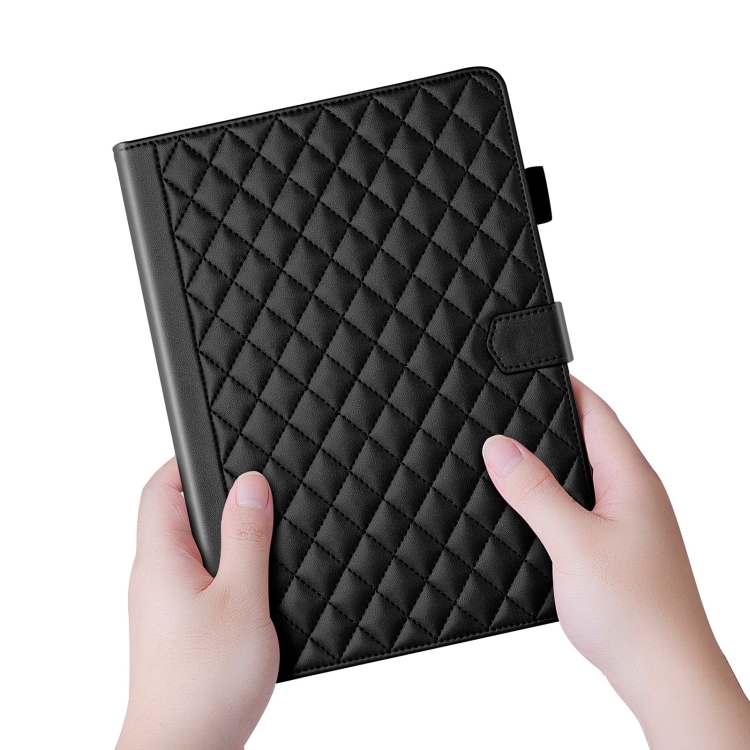 For iPad Pro 11 2024 Rhombus Lattice Leather Smart Tablet Case(Black) For iPad Pro 11 2024 Rhombus Lattice Leather Smart Tablet Case(Black)