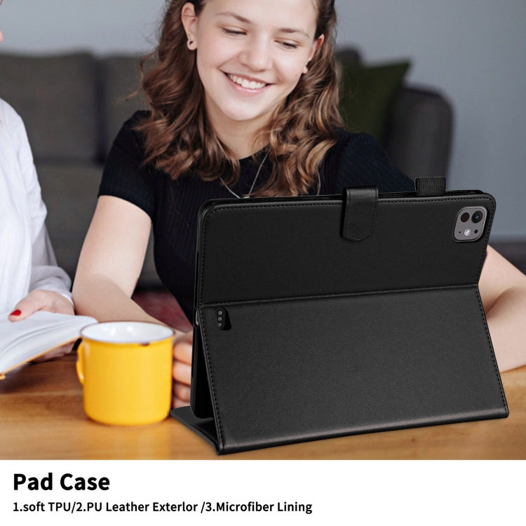For iPad Pro 11 2024 Rhombus Lattice Leather Smart Tablet Case(Black) For iPad Pro 11 2024 Rhombus Lattice Leather Smart Tablet Case(Black)