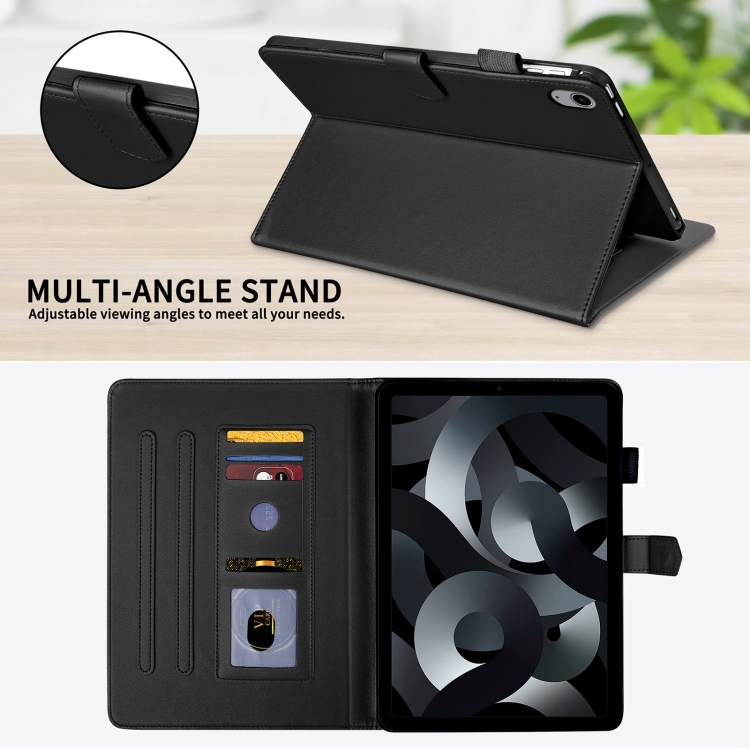 For iPad 10th Gen 10.9 2022 Rhombus Lattice Leather Smart Tablet Case(Black) For iPad 10th Gen 10.9 2022 Rhombus Lattice Leather Smart Tablet Case(Black)