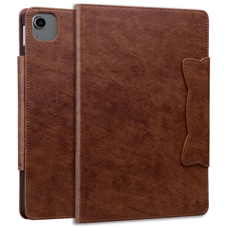 For iPad Air 11 2024 / Air 5 / Air 4 Cat Buckle Leather Smart Tablet Case(Brown) For iPad Air 11 2024 / Air 5 / Air 4 Cat Buckle Leather Smart Tablet Case(Brown)