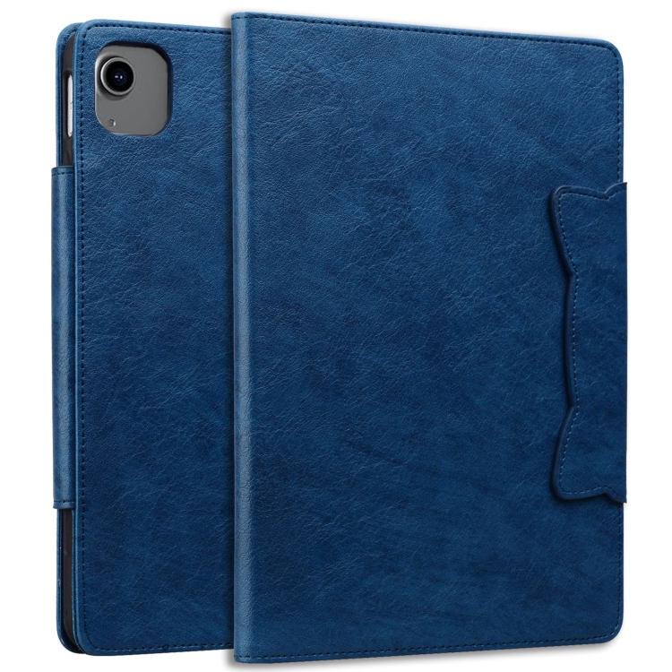 For iPad Air 13 2024 Cat Buckle Leather Smart Tablet Case(Royal Blue)
